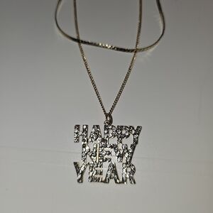 Golden 'Happy New Year' Pendant Necklace Set